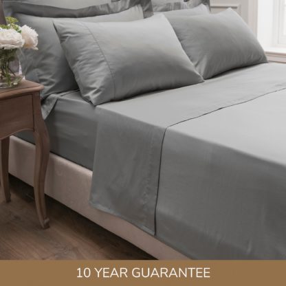 An Image of Dorma 300 Thread Count 100% Cotton Sateen Plain Flat Sheet White