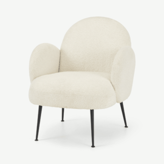 An Image of Bonnie Accent Armchair, Whitewash Boucle