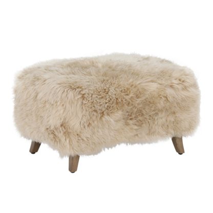 An Image of Timothy Oulton Cabana Footstool, Yeti Beige