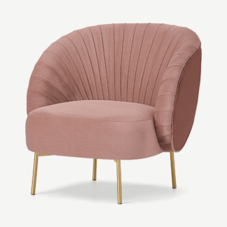 An Image of Ilana Accent Armchair, Vintage Pink Velvet
