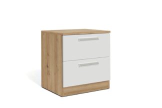 An Image of Habitat Munich 2 Drawer Bedside Table - White