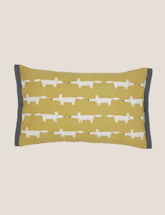 An Image of M&S Scion Pure Cotton Mr Fox Bolster Cushion