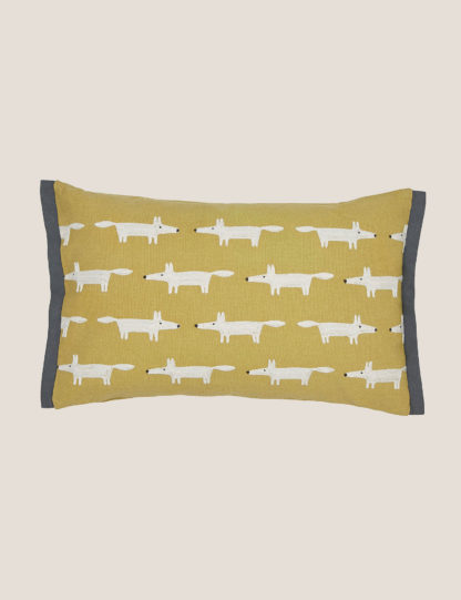 An Image of M&S Scion Pure Cotton Mr Fox Bolster Cushion
