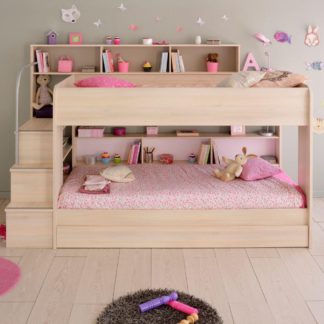 An Image of Bibop Acacia Wooden Bunk Bed with Underbed Storage Drawer Frame Only - EU Single