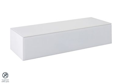 An Image of Inga White Floating Console Table / Storage System