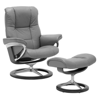 An Image of Stressless Mayfair Medium Signature Chair & Stool, Quickship