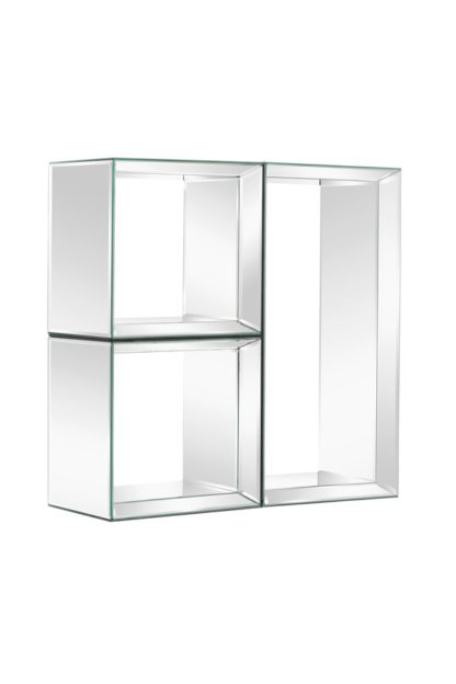An Image of Uno - Mirrored Wall Shelves - 2 Square & 1 Rectangle