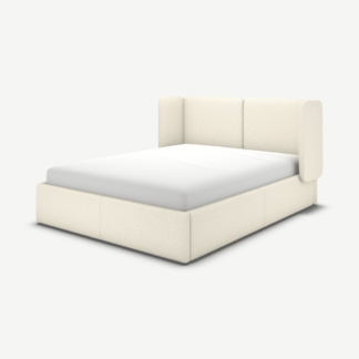 An Image of Ricola King Size Ottoman Storage Bed, Ivory White Boucle