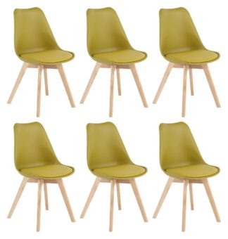 An Image of Habitat 6 Jerry Dining Chairs - Mustard