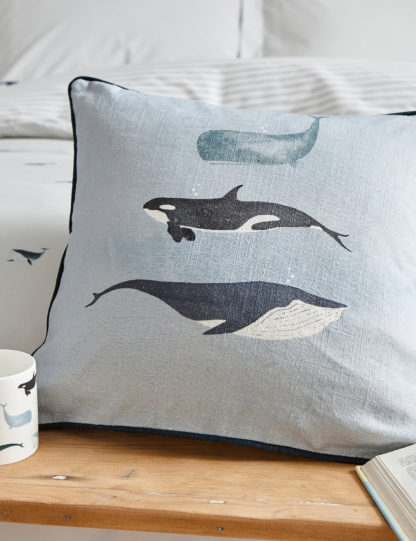 An Image of M&S Sophie Allport Linen Blend Whale Cushion