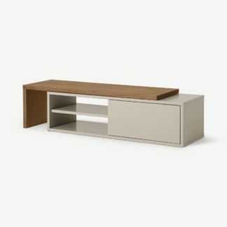 An Image of Hault TV Unit, Walnut & Matte Grey