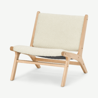 An Image of Rami Accent Armchair, Faux Sheepskin & Natural