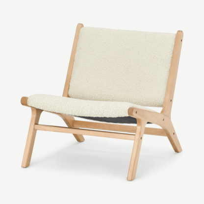 An Image of Rami Accent Armchair, Faux Sheepskin & Natural