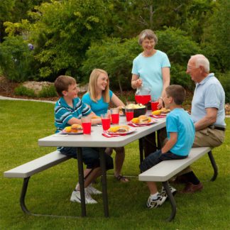 An Image of Lifetime 6-Foot Classic Folding Picnic Table, Putty