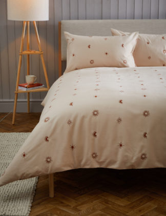 An Image of M&S Pure Cotton Sun & Moon Bedding Set