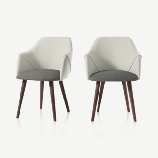 An Image of Set of 2 Lule Carver Dining Chairs, Marl and Hail Grey