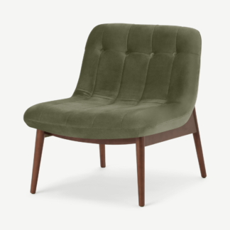 An Image of Halbert Accent Armchair, Pistachio Green Velvet