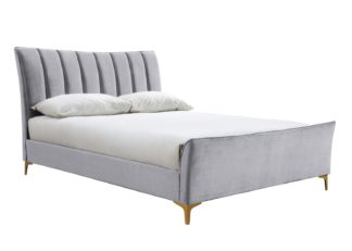 An Image of Birlea Clover Velvet Double Bed Frame - Grey