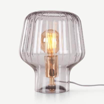 An Image of Ewer Table Lamp, Smoke Glass and Polished Copper