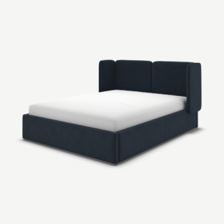 An Image of Ricola Super King Size Ottoman Storage Bed, Dusk Blue Velvet