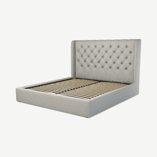 An Image of Romare Super King Size Ottoman Storage Bed, Ghost Grey Cotton