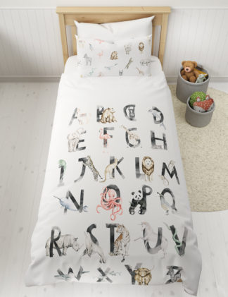 An Image of M&S Pure Cotton Alphabet Bedding Set