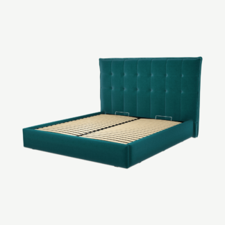 An Image of Lamas Super King Size Ottoman Storage Bed, Tuscan Teal Velvet
