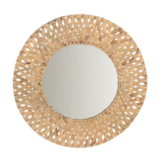 An Image of Mumbai Natural Woven Circular Mirror