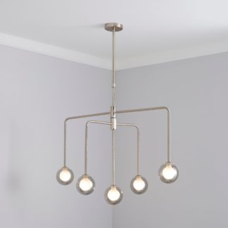 An Image of Maran 5 Light Ceiling Fitting Satin Nickel