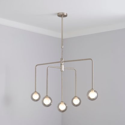 c69242fd0148efbb1768c07b1a1454fcdc1a4665173f4d144c43ed2c78411667.jpg An Image of Maran 5 Light Ceiling Fitting Satin Nickel