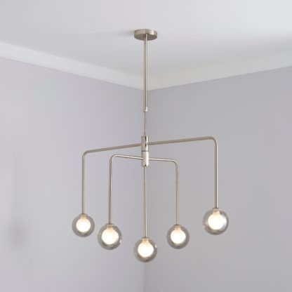 An Image of Maran 5 Light Ceiling Fitting Satin Nickel