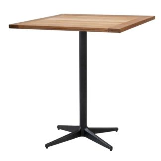 An Image of Cane-line Drop Café Table, Lava Grey, Teak