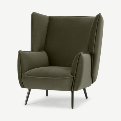 An Image of Linden Accent Armchair, Pistachio Green Velvet