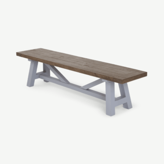 An Image of Iona Large Bench, Solid Pine and Pebble Grey