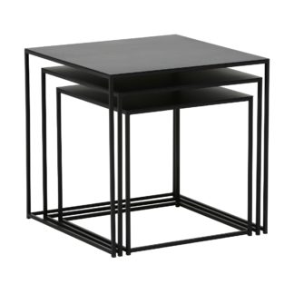 An Image of Kline Black Metal Nest of 3 Tables