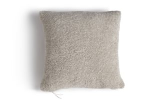 An Image of Habitat Faux Sheepskin Plain Cushion - Grey - 43x43cm
