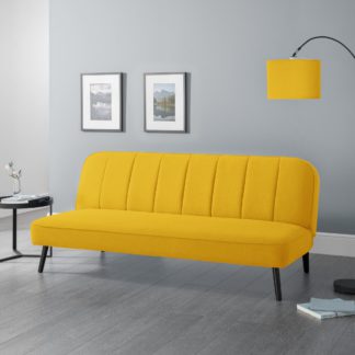 An Image of Miro Linen Clic Clac Sofa Bed Mustard