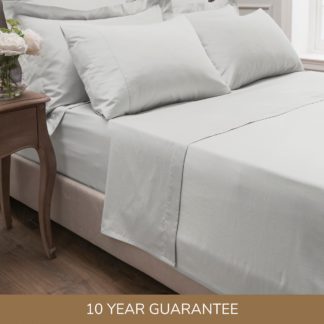 An Image of Dorma 300 Thread Count 100% Cotton Sateen Plain Flat Sheet White