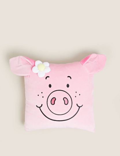 An Image of M&S Percy Pig™ Velvet Penny Pig™ Cushion