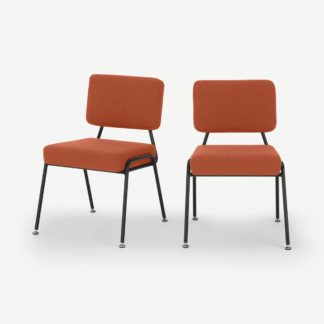 An Image of Set of 2 Knox dining chairs, Retro Orange