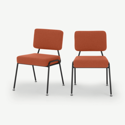 ce63c627b97edbbf1a43001004e5a584ae4c2fe48d16e5f7aa9e38be29e39e63.png An Image of Set of 2 Knox dining chairs, Retro Orange