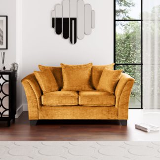 An Image of Giovanna Chenille 2 Seater Sofa Amber Gold