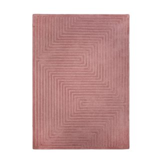An Image of Maze Wool Rug Maze Blush