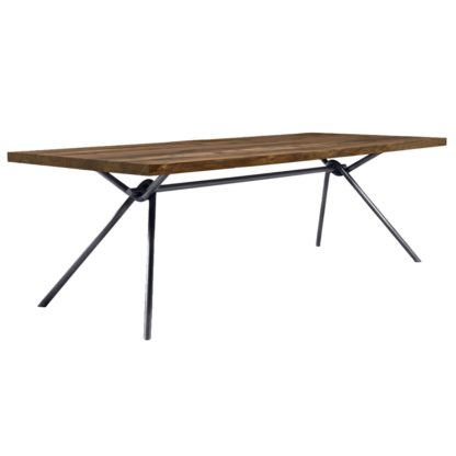 An Image of Riva 1920 Iron Light Square Dining Table, Walnut and Iron Dust