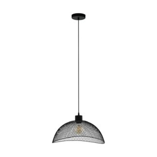 An Image of EGLO Pompeya Black Mesh Pendant Light