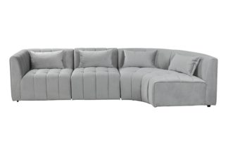 An Image of Essen Right Hand Curved Corner Sofa – Dove Grey