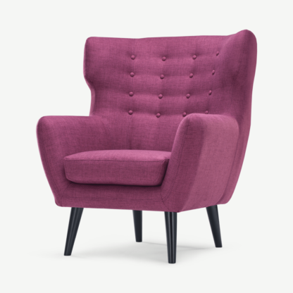 An Image of Kubrick Wing Back Chair, Plum Purple