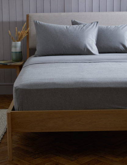 An Image of M&S Pure Cotton Brushed Flat Sheet