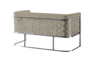 An Image of Alveare Two Seat Sofa - Silver - Taupe