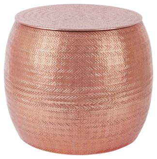 An Image of Habitat Sona Storage Side Table - Rose Gold